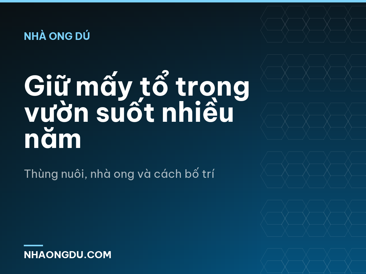Giữ mấy tổ trong vườn suốt nhiều năm