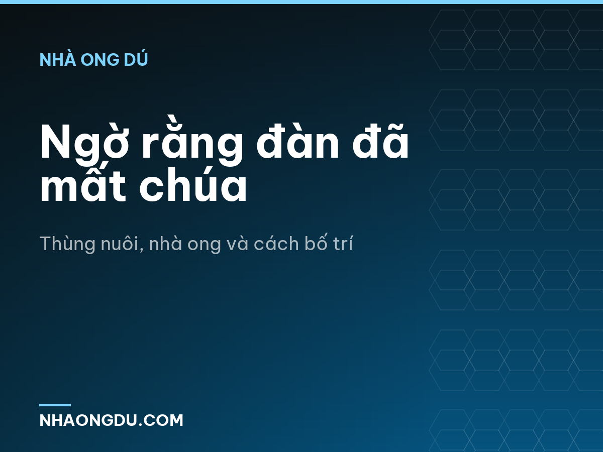 Ngờ rằng đàn đã mất chúa