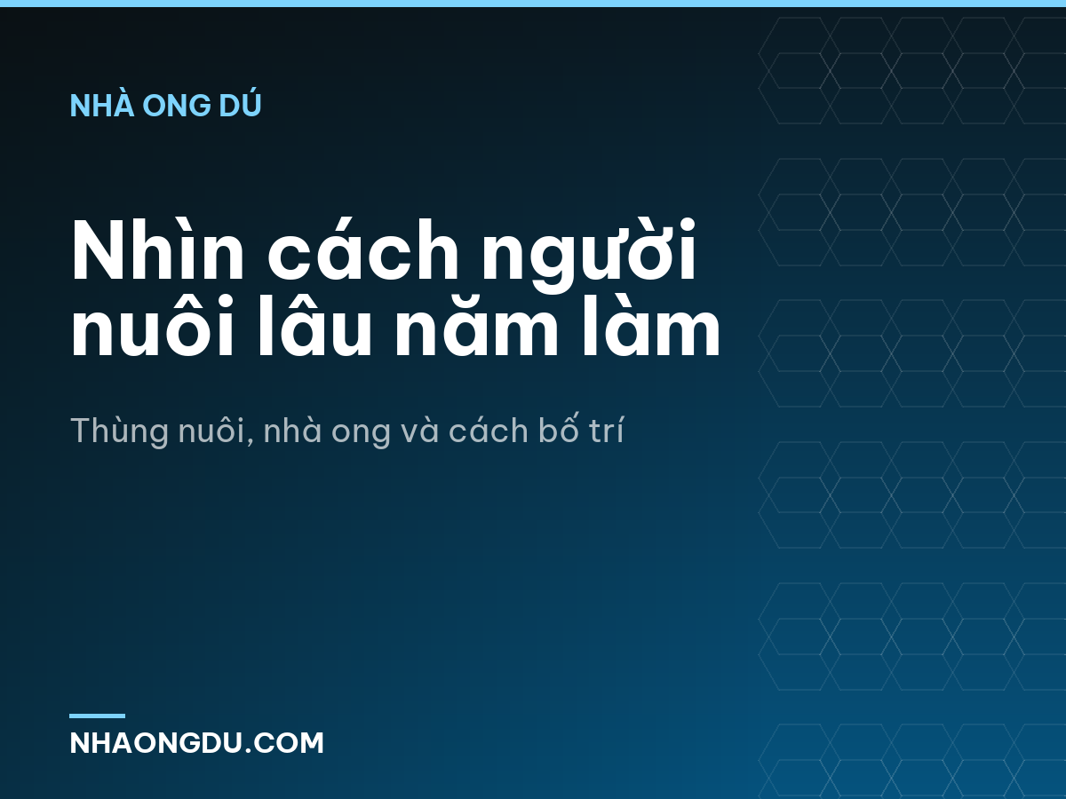 Nhìn cách người nuôi lâu năm làm