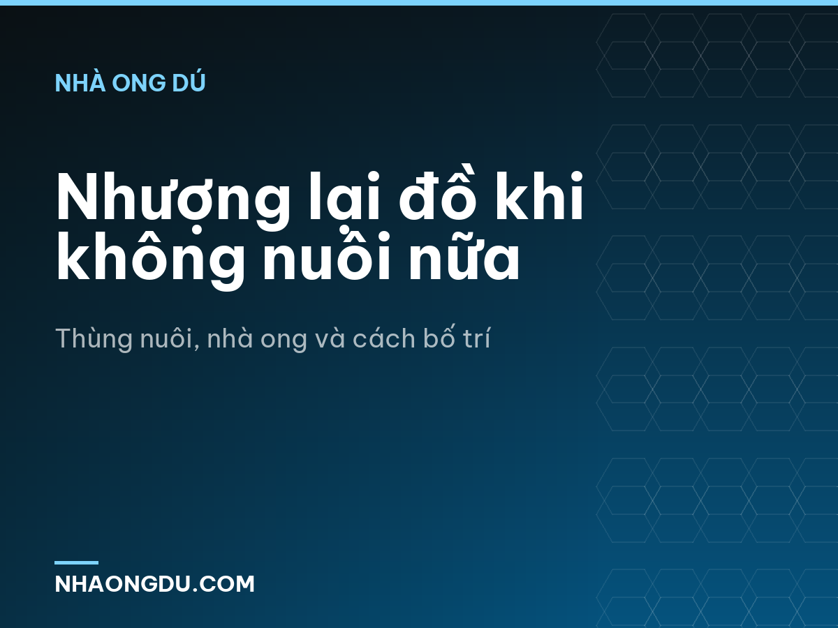 Nhượng lại đồ khi không nuôi nữa